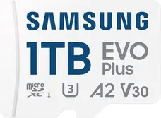 Карта пам'яті Samsung 1 TB microSDXC Class 10 UHS-I U3 V30 A2 EVO Plus + SD Adapter (MB-MC1T0SA)