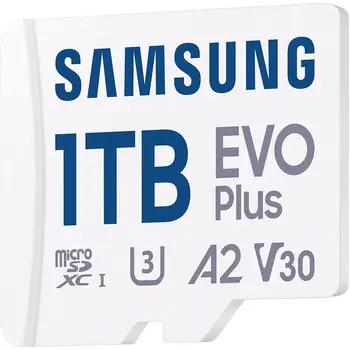 Карта пам'яті Samsung 1 TB microSDXC Class 10 UHS-I U3 V30 A2 EVO Plus + SD Adapter (MB-MC1T0SA)