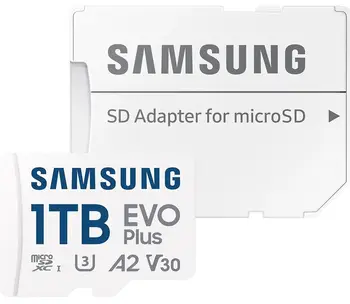 Карта пам'яті Samsung 1 TB microSDXC Class 10 UHS-I U3 V30 A2 EVO Plus + SD Adapter (MB-MC1T0SA)