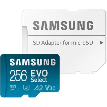 Карта памяти Samsung 256 GB microSDXC UHS-I U3 V30 A2 EVO Select + SD Adapter (MB-ME256KA)