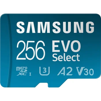 Карта памяти Samsung 256 GB microSDXC UHS-I U3 V30 A2 EVO Select + SD Adapter (MB-ME256KA)