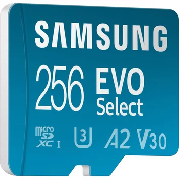 Карта памяти Samsung 256 GB microSDXC UHS-I U3 V30 A2 EVO Select + SD Adapter (MB-ME256KA)