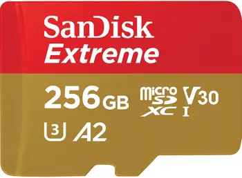 Карта пам'яті SanDisk 256 GB microSDXC UHS-I U3 V30 A2 Extreme (SDSQXAV-256G-GN6MN)
