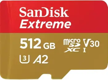 Карта пам'яті SanDisk 512 GB microSDXC UHS-I U3 V30 A2 Extreme (SDSQXAV-512G-GN6MN)