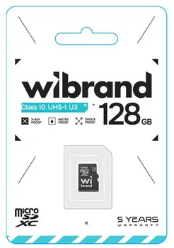 Карта пам'яті Wibrand 128 GB mictoSD UHS-I Class 10 (WICDHU1/128GB)