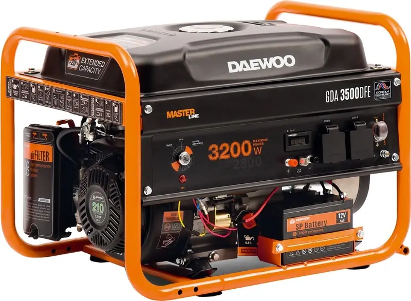 Комбінований генератор (газ-бензин) Daewoo Power GDA 3500DFE