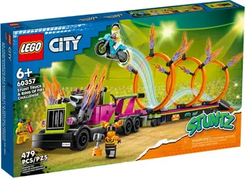 Конструктор LEGO City Stunt Truck and Ring of Fire Challenge (60357)