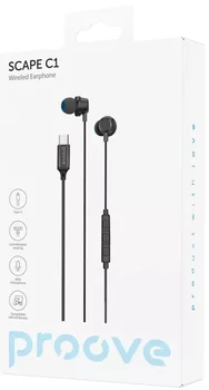 Навушники з мікрофоном Proove Scape C1 (Type-C) Black (WESC10000201)