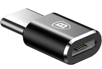 Переходник Baseus Micro Female To Type-C Male Adapter Converter Black (CAMOTG-01)