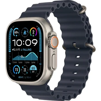 Ремінець Apple Ocean Band Navy - Natural Titanium Finish для Apple Watch 44/45/46/49mm (MXTH3)