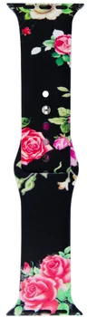 Ремешок Apple Watch Silicone Print 42/44 Black Rose