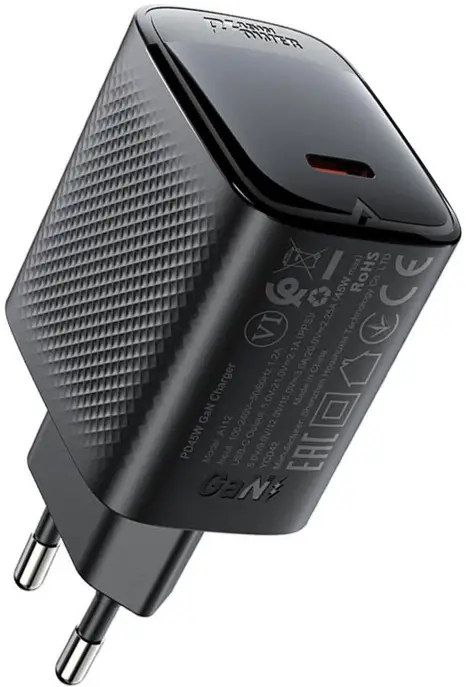 Мережевий зарядний пристрій Acefast A112 GaN Black