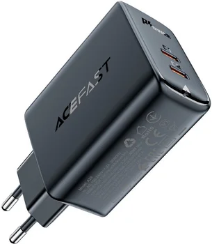 Мережевий зарядний пристрій Acefast A29 PD50W 2xUSB-C Black (AFA29B)