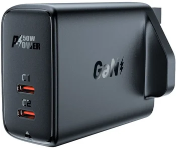 Мережевий зарядний пристрій Acefast A29 PD50W 2xUSB-C Black (AFA29B)