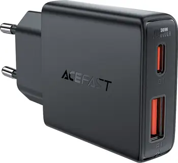 Сетевое зарядное устройство Acefast A69 USB-A+USB-C Black