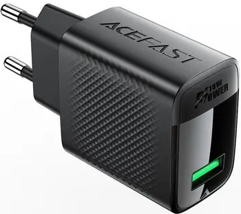 Сетевое зарядное устройство Acefast A90 18W GaN Black Type-A to Type-C cable