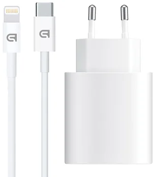 Мережевий зарядний пристрій ArmorStandart AMHJ83 20W USB-C White + кабель USB-C to Lightning (ARM77724)