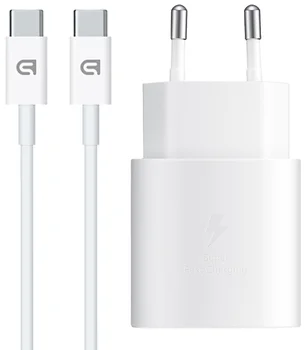 Мережевий зарядний пристрій ArmorStandart AR-TA800W USB-C 25W White + кабель USB-C to USB-C (ARM63804)