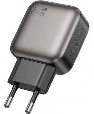 Мережевий зарядний пристрій BOROFONE BAS55A Absolute 1USB-C + 1USB-A PD30W+QC3.0 charger (EU) Black