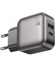 Мережевий зарядний пристрій BOROFONE BAS55A Absolute 1USB-C + 1USB-A PD30W+QC3.0 charger (EU) Black