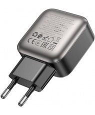 Мережевий зарядний пристрій BOROFONE BAS55A Absolute 1USB-C + 1USB-A PD30W+QC3.0 charger (EU) Black