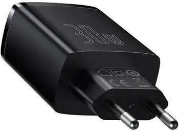 Мережевий зарядний пристрій Baseus Compact Quick Charger 2U+C 30W Black (CCXJ-E01)