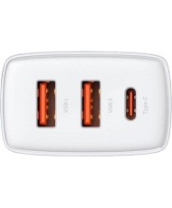 Сетевое зарядное устройство Baseus Compact Quick Charger 2U+C 30W White (CCXJ-E02)