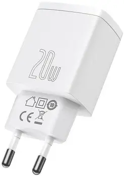 Мережевий зарядний пристрій Baseus Compact Quick Charger U+C 20W White (CCXJ-B02)