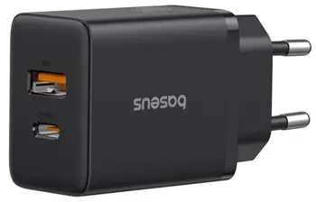Сетевое зарядное устройство Baseus Cube Fast Charger C+U 30W Black (P10111404113-00)