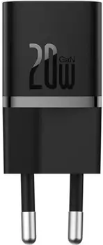 Сетевое зарядное устройство Baseus GaN5 20W Black Type-C to Type-C cable (P10110900113-00)