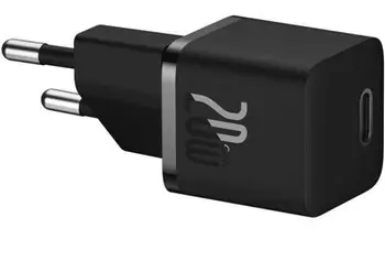 Сетевое зарядное устройство Baseus GaN5 20W Black Type-C to Type-C cable (P10110900113-00)