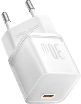 Мережевий зарядний пристрій Baseus GaN5S Fast Charger 1C 30W White (P10162504213-00)
