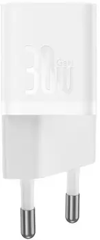 Сетевое зарядное устройство Baseus GaN5 Fast Charger mini 30W White Type-C to Type-C cable (P10110902213-00)