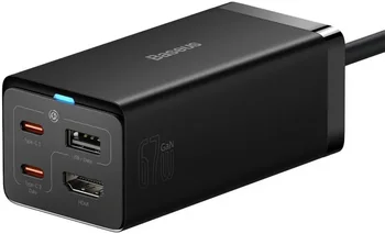Мережевий зарядний пристрій Baseus GaN5 Pro Desktop Fast Charger 67W + USB Type-C Black (CCGP110201)