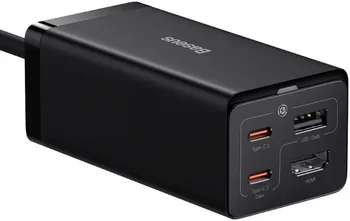 Мережевий зарядний пристрій Baseus GaN5 Pro Desktop Fast Charger 67W + USB Type-C Black (CCGP110201)