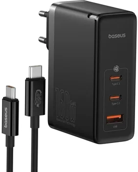 Мережевий зарядний пристрій Baseus GaN5 Pro Fast Charger 160W Black Type-C to Type-C cable (P10110825113-00)