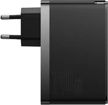 Сетевое зарядное устройство Baseus GaN5 Pro Fast Charger 2C+U 140W Black w/Type-C to Type-C cable (CCGP100201)