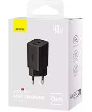 Сетевое зарядное устройство Baseus GaN5 Pro Fast Charger C+C 40W Black (CCGP180101)