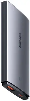 Сетевое зарядное устройство Baseus GaN5 Pro Ultra-Slim Fast Charger C+U 65W Overseas Edition Gray + Type-C to Type-C (CCGP150113)