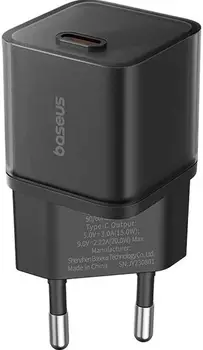 Мережевий зарядний пристрій Baseus GaN5S Fast Charger 1C 20W EU Cluster Black (P10162503113-00)