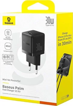 Мережевий зарядний пристрій Baseus Palm Fast Charger 30W Cluster Black (P10111605113-00)