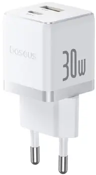 Мережевий зарядний пристрій Baseus Palm Fast Charger 30W EU Moon White Mini USB-C to USB-C cable (P1011160A213-01)