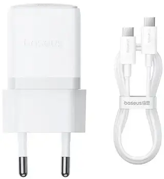 Сетевое зарядное устройство Baseus Palm Fast Charger 30W Type-C to Type-C cable Cluster White (P10111605213-01)