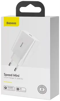Сетевое зарядное устройство Baseus Speed Mini 20W QC 1С White (CCFS-SN02)