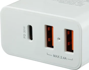 Сетевое зарядное устройство Canyon CNE-CHA08W (2USB, 2.4A PD) White