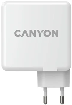 Мережевий зарядний пристрій Canyon H-100 GaN 2xUSB-C, 2xUSB-A, PD3.0, QC3.0, 100W White (CND-CHA100W01)