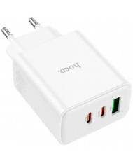 Мережевий зарядний пристрій HOCO C126A Pure power PD40W three-port (2C1A) charger White