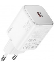 Мережевий зарядний пристрій HOCO N40 Mighty USB-C PD20W charger set (USB-C to Lightning) White