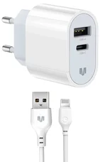 Мережевий зарядний пристрій MadeInFuture MFS12 12W A+C + кабель USB-A to Lightning White (MIF82823)