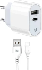 Мережевий зарядний пристрій MadeInFuture MFS12 12W A+C + кабель USB-A to USB-C White (MIF82822)